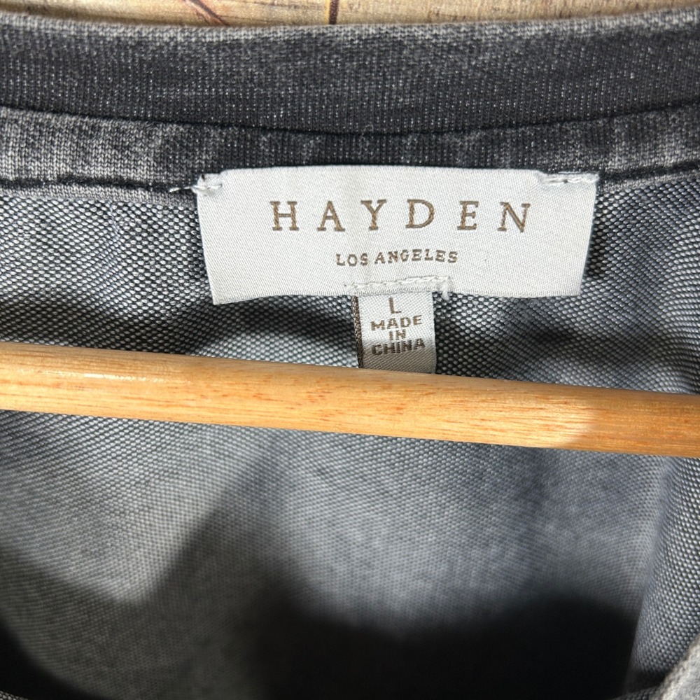 HAYDEN LOS ANGELES Gray Acid Wash Star Patch Balloon Sleeve Sweatshirt Large L - Picture 5 of 7